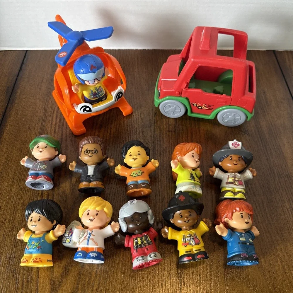 Fisher Price Little People Community Figures 11 LP Helicopter & Truck